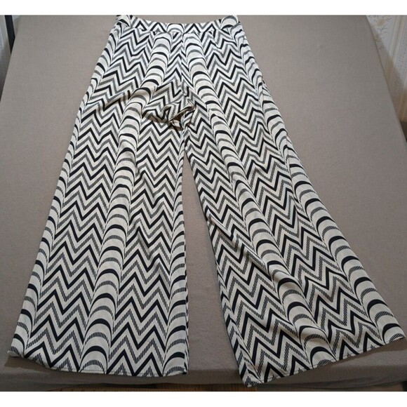 ARK & Co  Women’s Palazzo Pants Black & Stone 100% Polyester Size Large - Picture 2 of 12